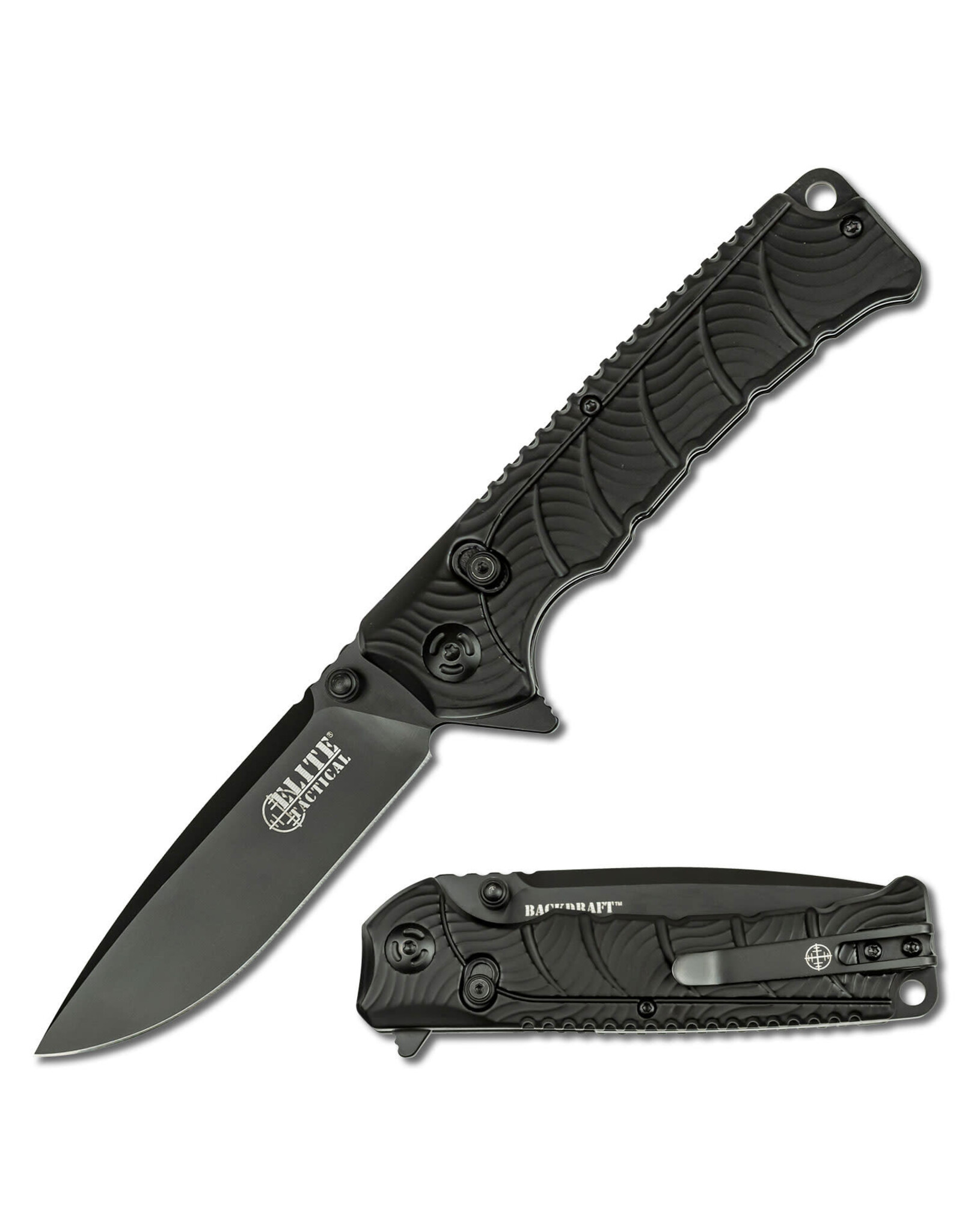 Elite Tactical Elite Tactical - BACKDRAFT - Folding Knife w/D.L.M. ET-FDR011BK