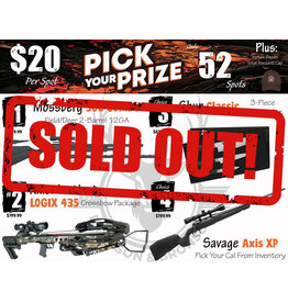 DRAW #1996 - Pick Your Prize - Mossberg, Killer Instinct, Shun OR Savage!