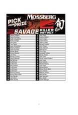 DRAW #1996 - Pick Your Prize - Mossberg, Killer Instinct, Shun OR Savage!
