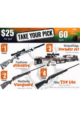 DRAW #2007 - Take Your Pick - Traditions, Weatherby, Wicked Ridge OR Tikka!