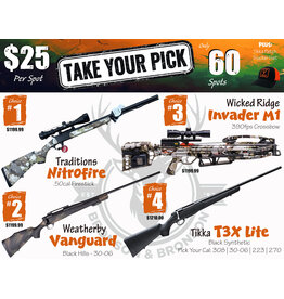 DRAW #2007 - Take Your Pick - Traditions, Weatherby, Wicked Ridge OR Tikka!