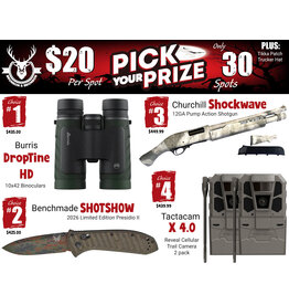 DRAW #2008 - Pick Your Prize - Burris, Benchmade, Churchill OR Tactacam!