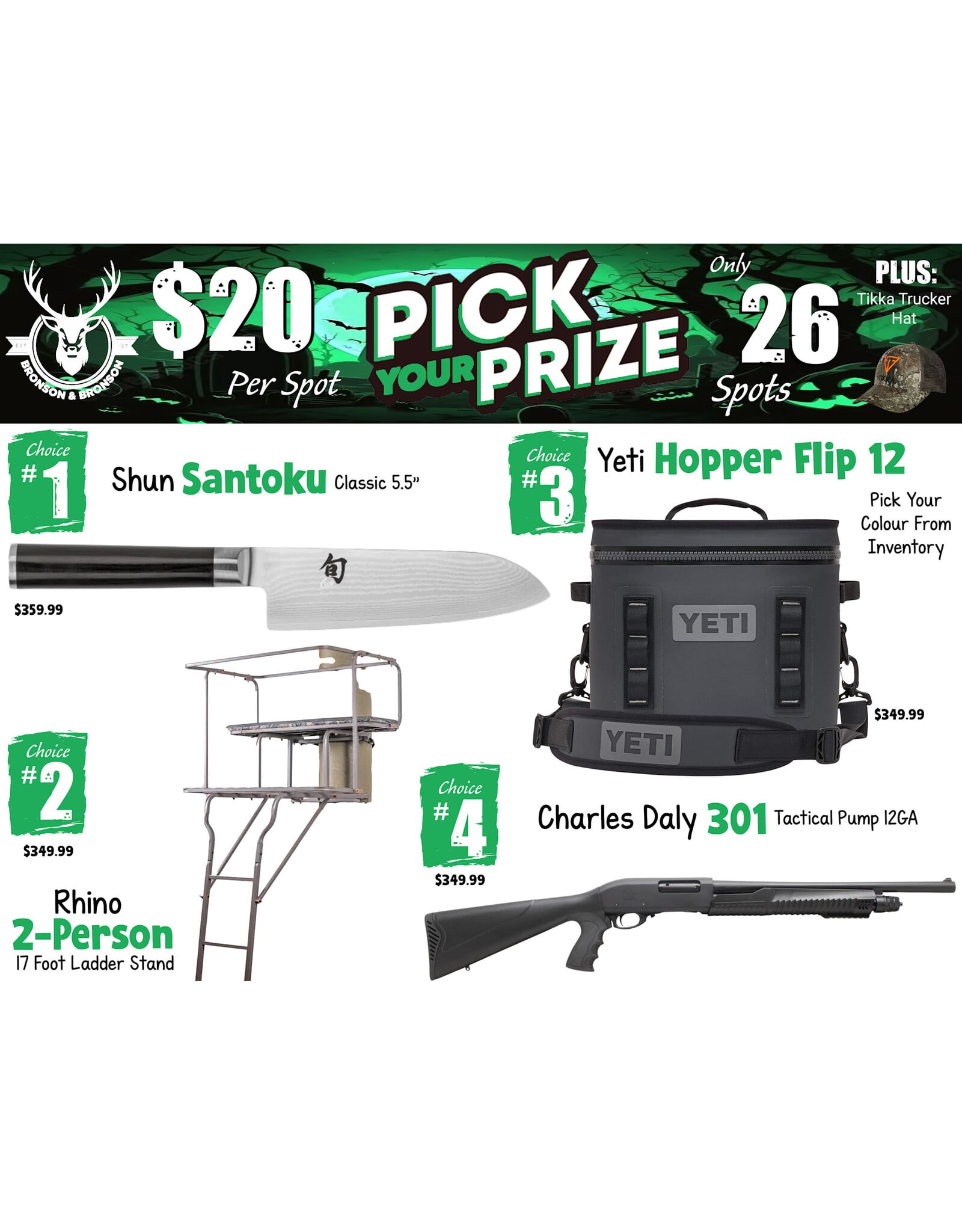 DRAW #2009 - Pick Your Prize - Shun, Rhino, Yeti OR Charles Daly!