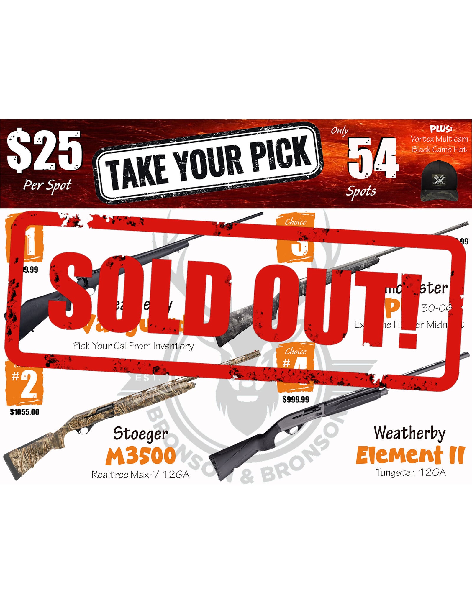 DRAW #2003 - Take Your Pick - Weatherby, Stoeger, Winchester OR Weatherby!