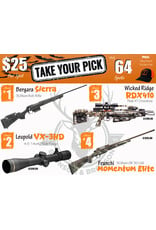DRAW #2010 - Take Your Pick - Bergara, Leupold, Wicked Ridge OR Franchi!