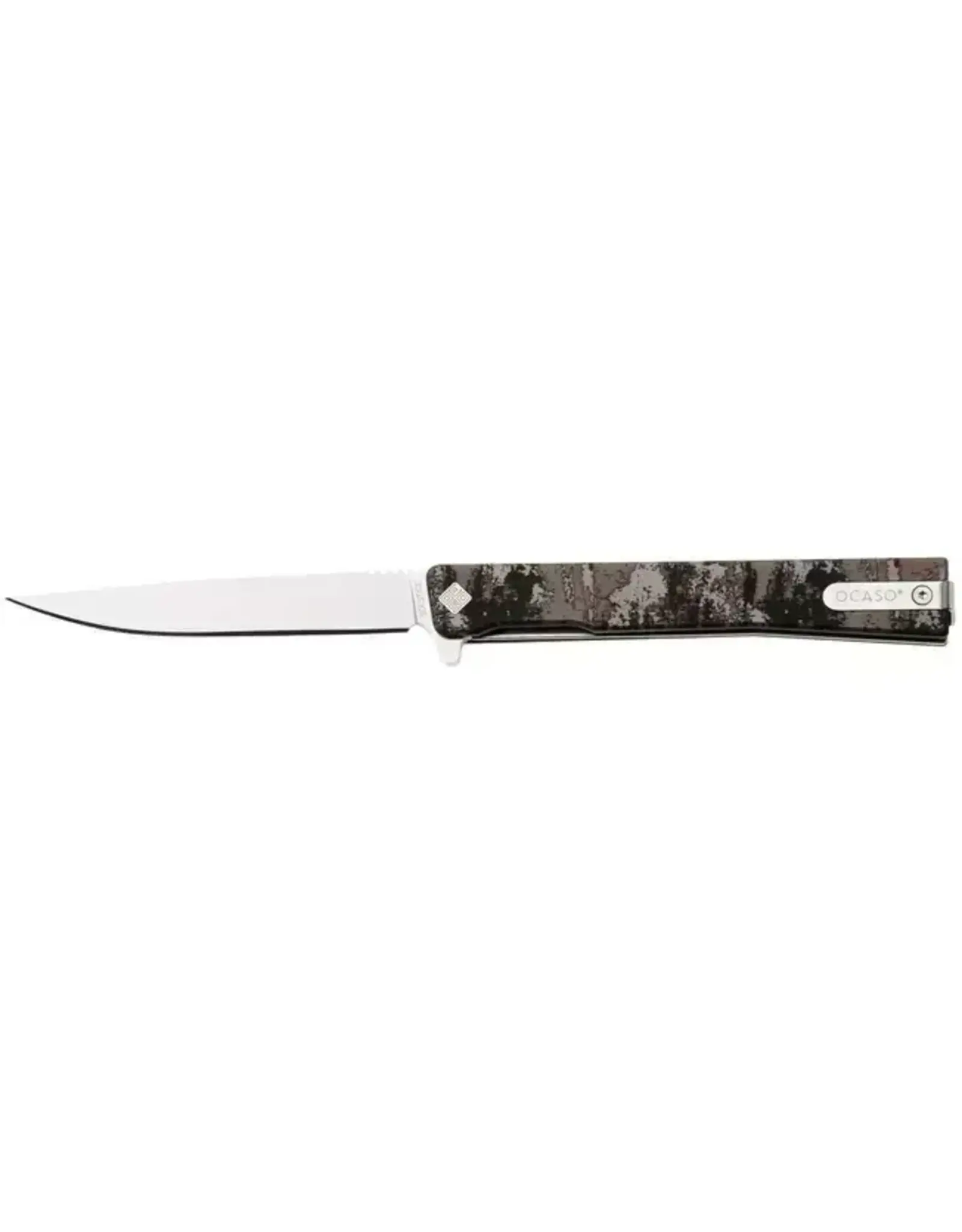 Ocaso Ocaso Solstice, Satin CPM S35VN Blade, Flipper, Liner Lock, Titanium - Grunge Camo