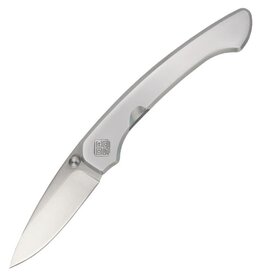 Ocaso Ocaso 42SMS Seaton Mini Satin AUS-10A Linerlock Knife Silver Stainless Handles