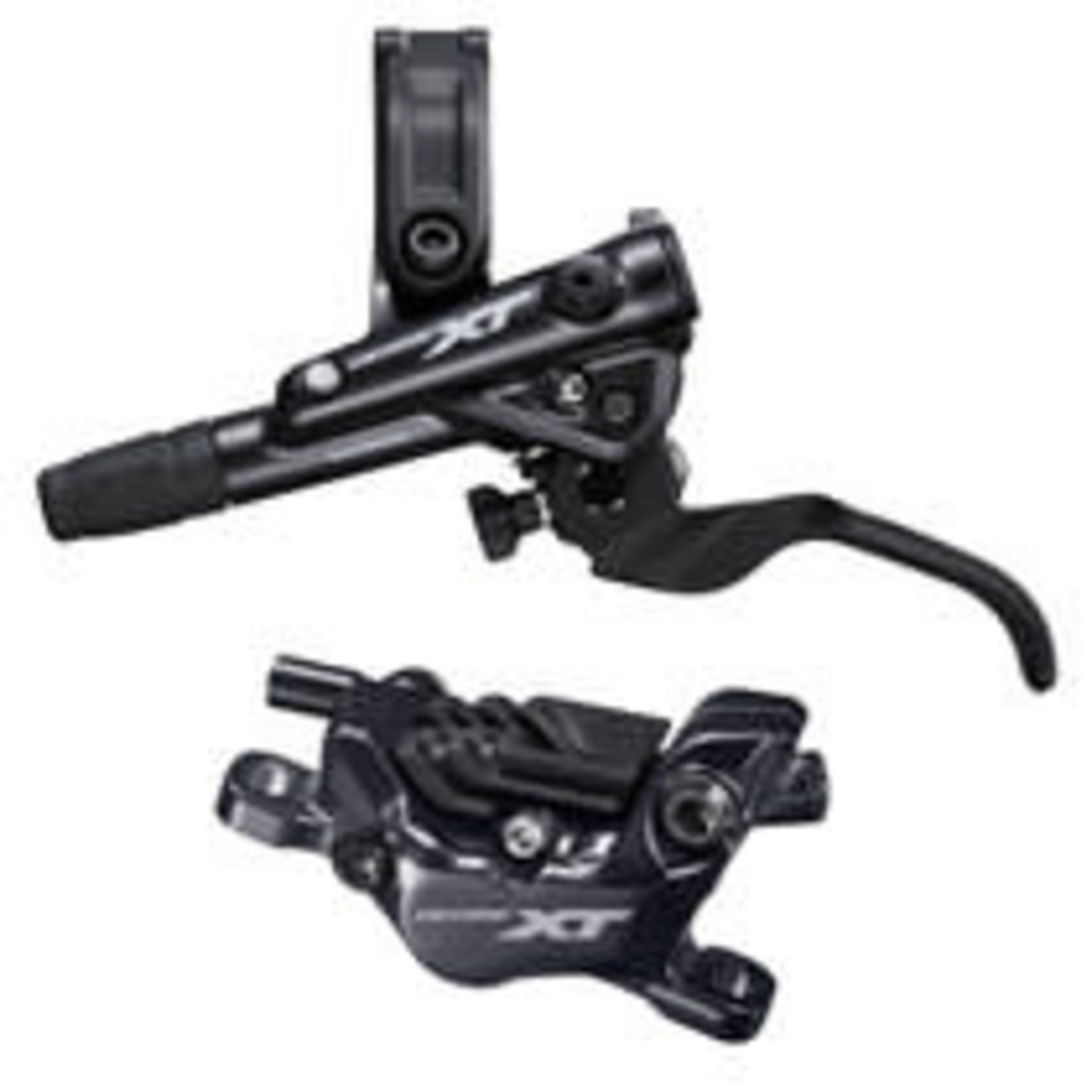 Shimano Deore XT BL-M8100/BR-M8120 Disc Brake and Lever - Front Hydraulic Post Mount 4-Piston Finned Metal Pads Black