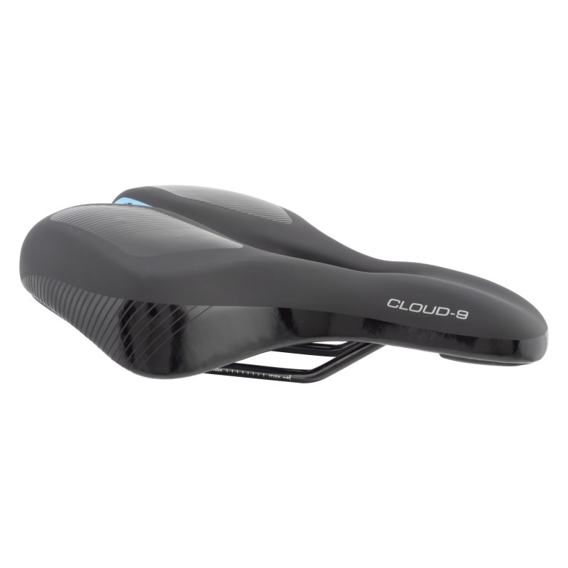 Cloud-9 XL Memory Foam Fahrradsattel – Air Flow Cruiser Mit Elastomer-Federung, Schwarz, 30x27 Cm