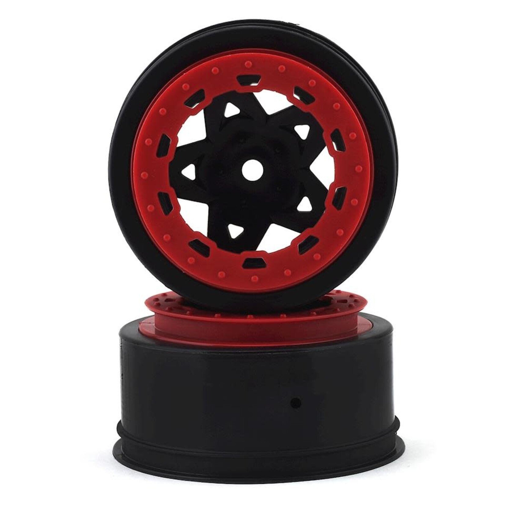 JConcepts JConcepts 3391BR Tremor Short Course Wheels (Black / Red) (2) (Slash Rear)