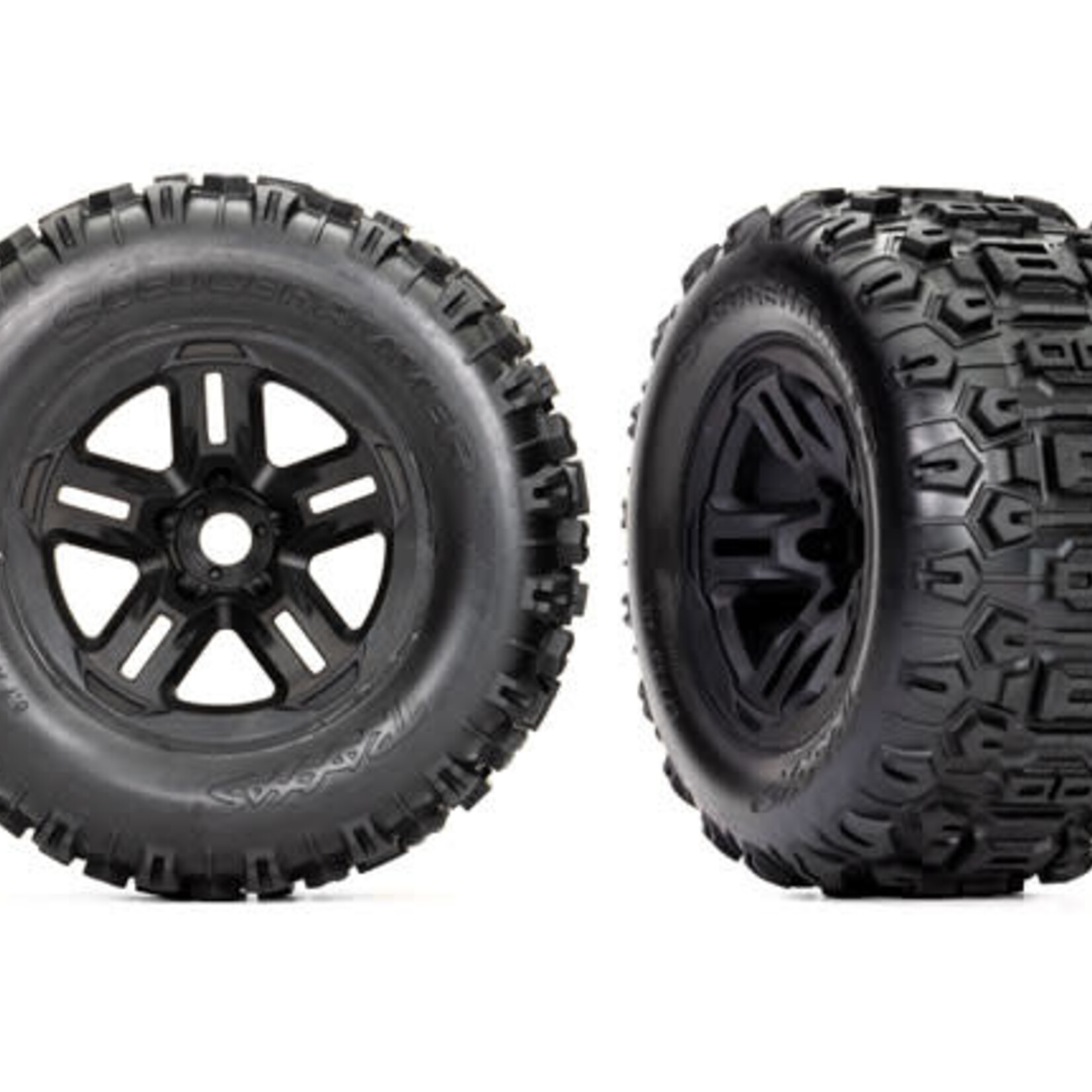 Traxxas Traxxas 9672 Tires and wheels 3.8" Black Wheels Sledgehammer® tires w/ foam inserts (2)