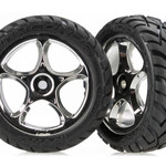 Traxxas Traxxas 2479R Tires & Wheels Tracer 2.2" Chrome Wheels Anaconda Tires with Foam Inserts (2) (Bandit front)