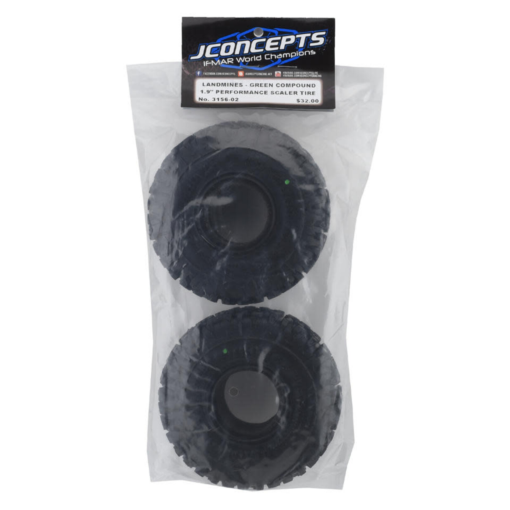 JConcepts JConcepts Landmines 1.9" All Terrain Crawler Tires (2) (Green)