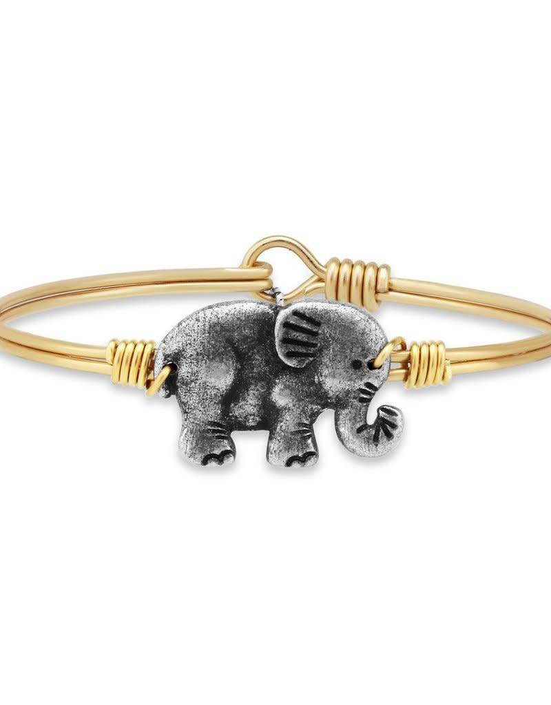 LUCA AND DANNI STC430S/SM SMALL ELEPHANT ON SILVER WIRE WRAPPED BRACELET SZ SMALL
