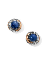 BRIGHTON JA590B Neptune's Rings Brazil Blue Quartz Button Earrings