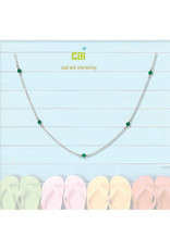 25773 silver EMERALD anklet