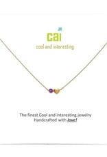 34091 Gold 'Amethyst-February' Mini Heart Birthstone Necklace
