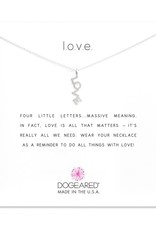 DOGEARED LOVE NECKLACE LOVE WORD SILVER 16+2"