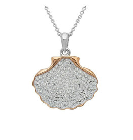 Ocean Jewelry Shell Necklace Encrusted with White Swarovski® Crystal