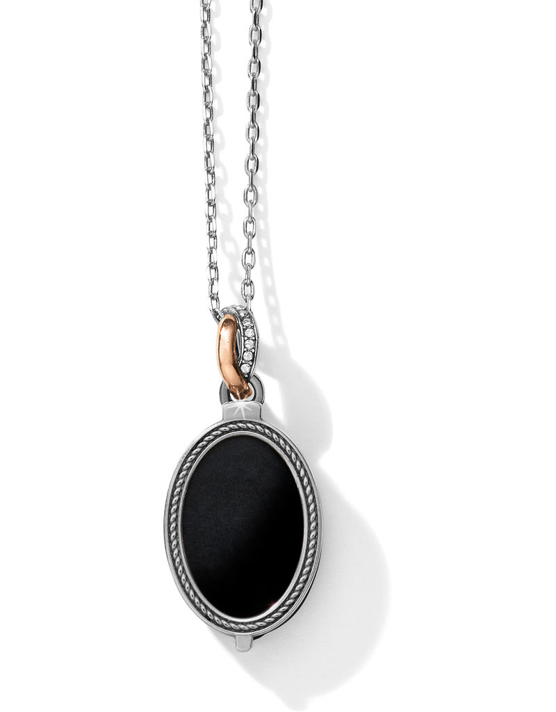 BRIGHTON JM194D Neptune's Rings Oval Black Agate Reversible Short Necklace