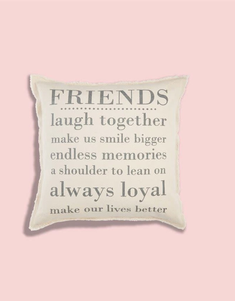 MUD PIE 41600511 FRIENDS WASHED CANVAS PILLOW
