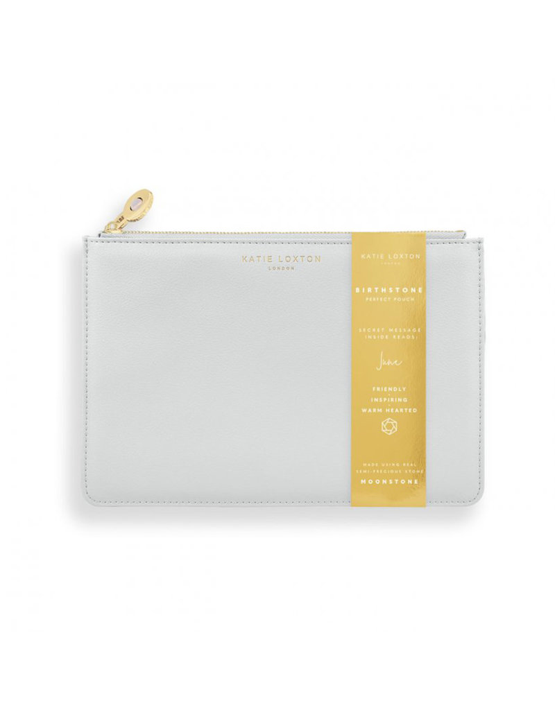 KATIE LOXTON KLB1385 BIRTHSTONE PERFECT POUCH | JUNE MOONSTONE | PALE GRAY