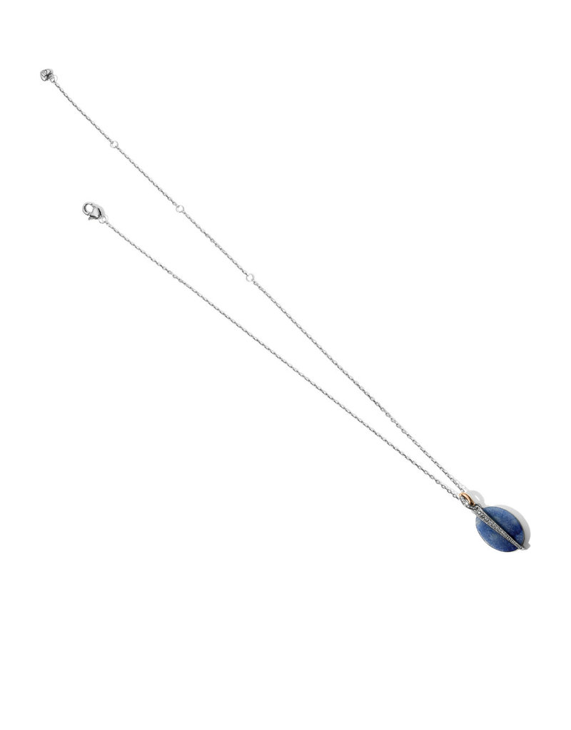 BRIGHTON JM194B Neptune's Rings Oval Brazil Blue Quartz Reversible Short Necklace