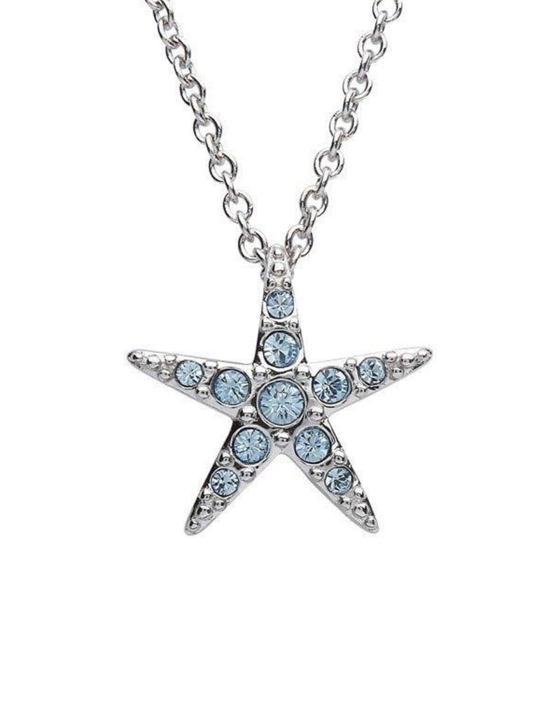 SS Small Aqua SW Crystal Star Fish 