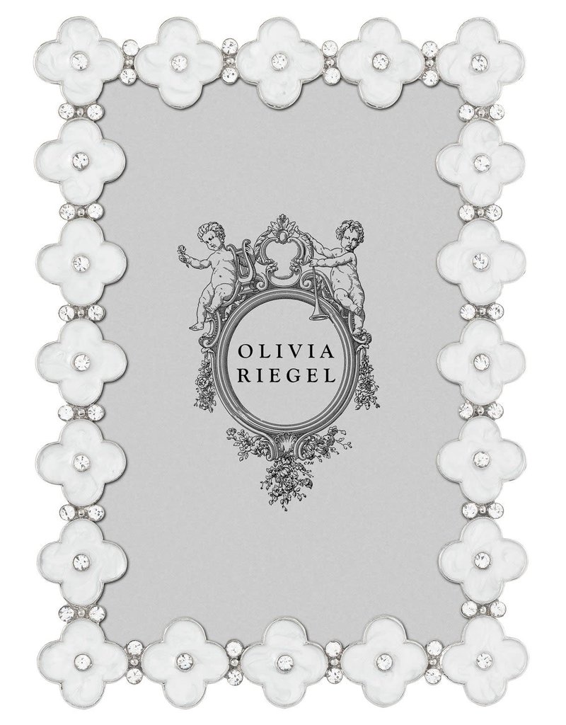 Olivia Riegel RT4874 White Enamel Clover 4“ x 6” Frame
