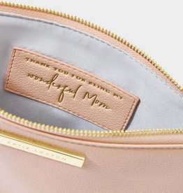 KATIE LOXTON KLB2041 SECRET MESSAGE POUCH | THANK YOU FOR BEING MY WONDERFUL MOM | PINK | 6 3/8" X 9 7/16" X 1/2"