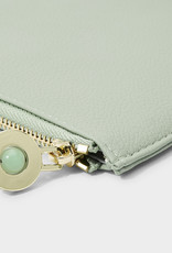 KATIE LOXTON KLB2057 WELLNESS SECRET MESSAGE POUCH | TAKE TIME TO ENJOY THE LITTLE THINGS IN LIFE | AMAZONITE  | SAGE GREEN | 6 3/8" X 9 7/16" X 1/2"