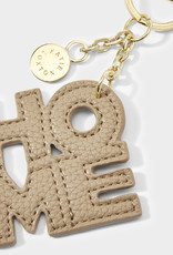 KATIE LOXTON KLB2155 CHAIN KEYRING | HOME | TAUPE | 3 1/8" X 3 1/8" X 3/16"