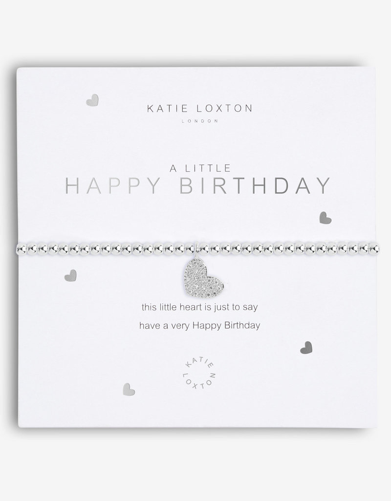 KATIE LOXTON KLJ5086 A LITTLE | HAPPY BIRTHDAY | SILVER | BRACELET | 6 7/8" STRETCH