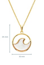 Ocean Jewelry OC300 14k Gold Vermeil Mother of Pearl Ocean Wave Necklace
