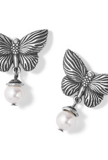 BRIGHTON JA8403 Bloom Butterfly Pearl Post Drop Earrings