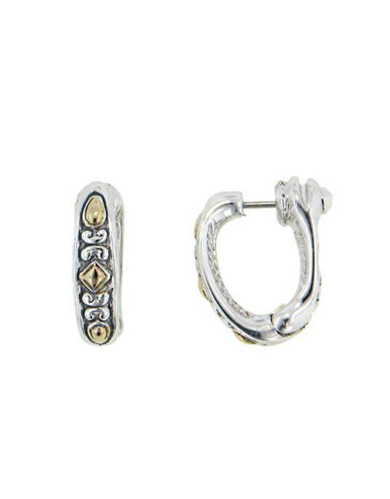 JOHN MEDEIROS G2972-A000 OVAL LINK COLLECTION TWO TONE LARGE SNUGGY EARRINGS