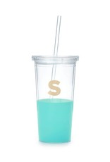 KATE SPADE Dipped Initial Tumbler with Straw