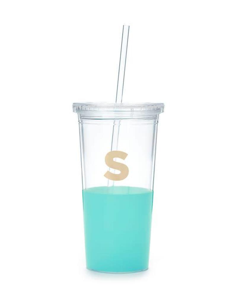 KATE SPADE Dipped Initial Tumbler with Straw