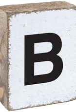RUSTIC MARLIN Rustic Letter Block - White, Black, Block Font