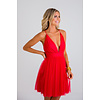 Red Tulle Halter DRess