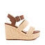 Individuality raffia/ cognac wedge