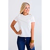 Ivory Solid Knit crew Tee