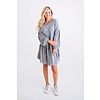 GREY SNAKE KNIT RUFFLE DRESS