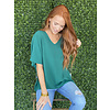 Huntergreen Solid Vneck Basic Top