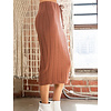 Brown ribbed midi skirt