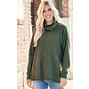 Olive Ribbed Sweater w/ cowl neck