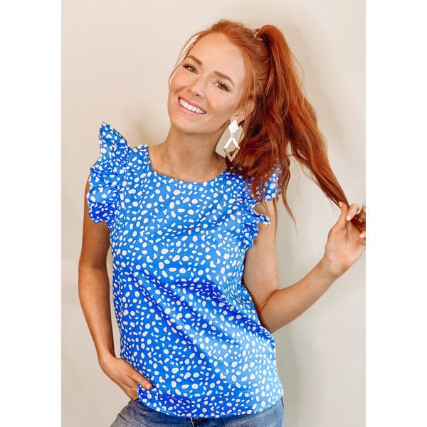  Vada Top- Spotted Blue