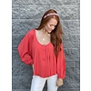 Coral PLeated Top