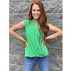 Green Wrap Tank Blouse