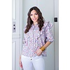 Lavender Floral Ruffle Button Down Top